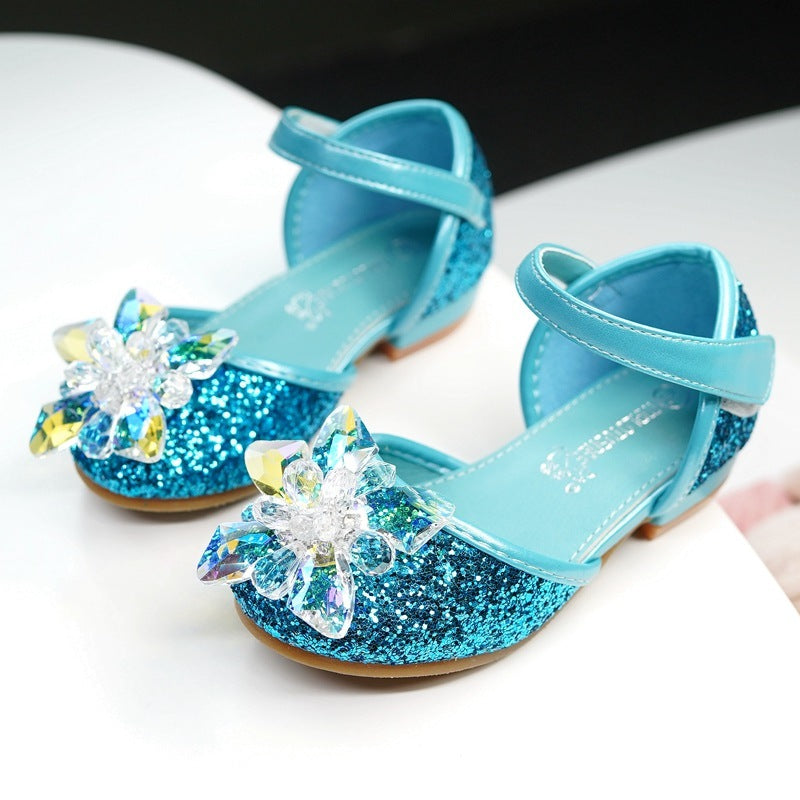 Girls’ Crystal Shoes – Rhinestone Single Princess Dress Shoes