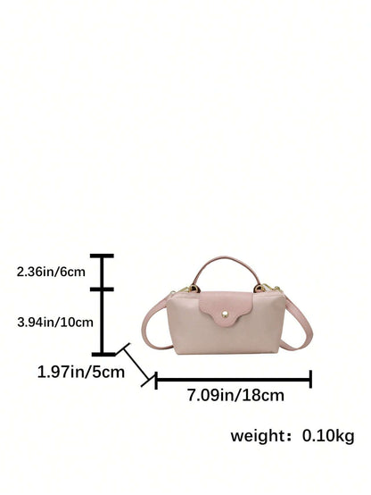 Women’s Solid Color Crossbody Handbag – Fashionable Dumpling Bag