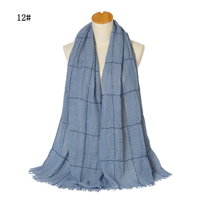 Glitter Lace Lines Sequins Crinkle Crimp Ripped Cotton Turban Hijab