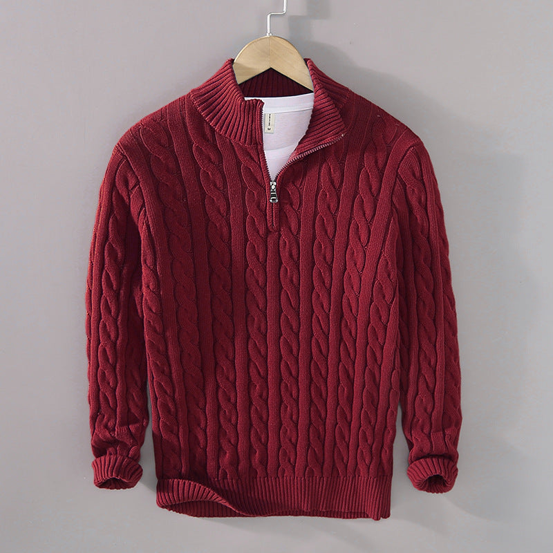 Loose Zip Pullover Knitting Sweater Coat For Men