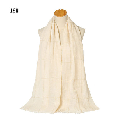 Glitter Lace Lines Sequins Crinkle Crimp Ripped Cotton Turban Hijab