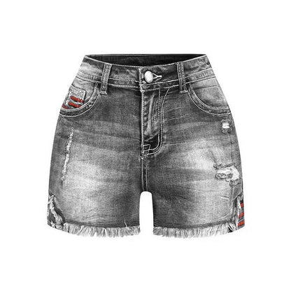 Women’s High-Waist Strappy Back Denim Shorts