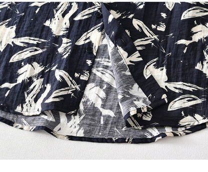 Personalized Printed Black And White Short-sleeved Shirt