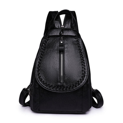 Women’s Soft Leather Backpack – Large Capacity Travel Bag