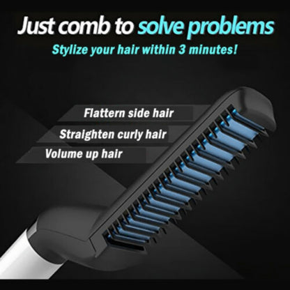 Electric Hair Straightener Brush For Men