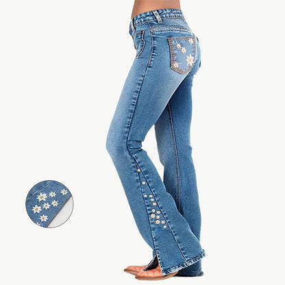 Women's High-Waist Star Patch Jeans