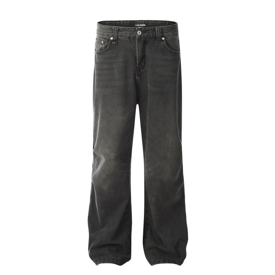 Men's Fashion Washed Denim Punk Pants