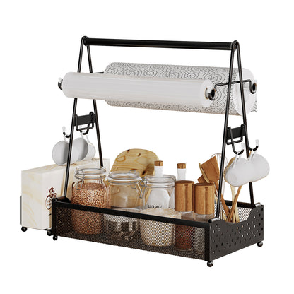Metal Grill Caddy With Paper Towel Holders Utensil Holder