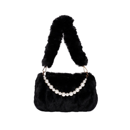 Women's Fashion Pearl Pleated Shoulder Bag