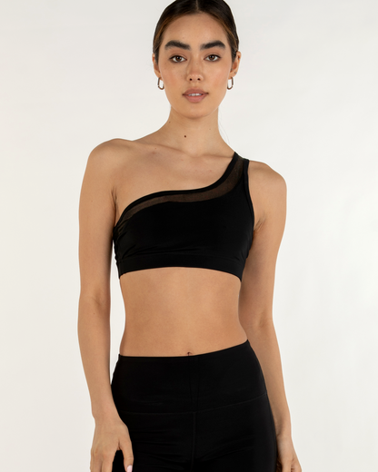 Narevia One-Shoulder Mesh Bra