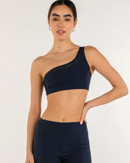 Narevia One-Shoulder Mesh Bra