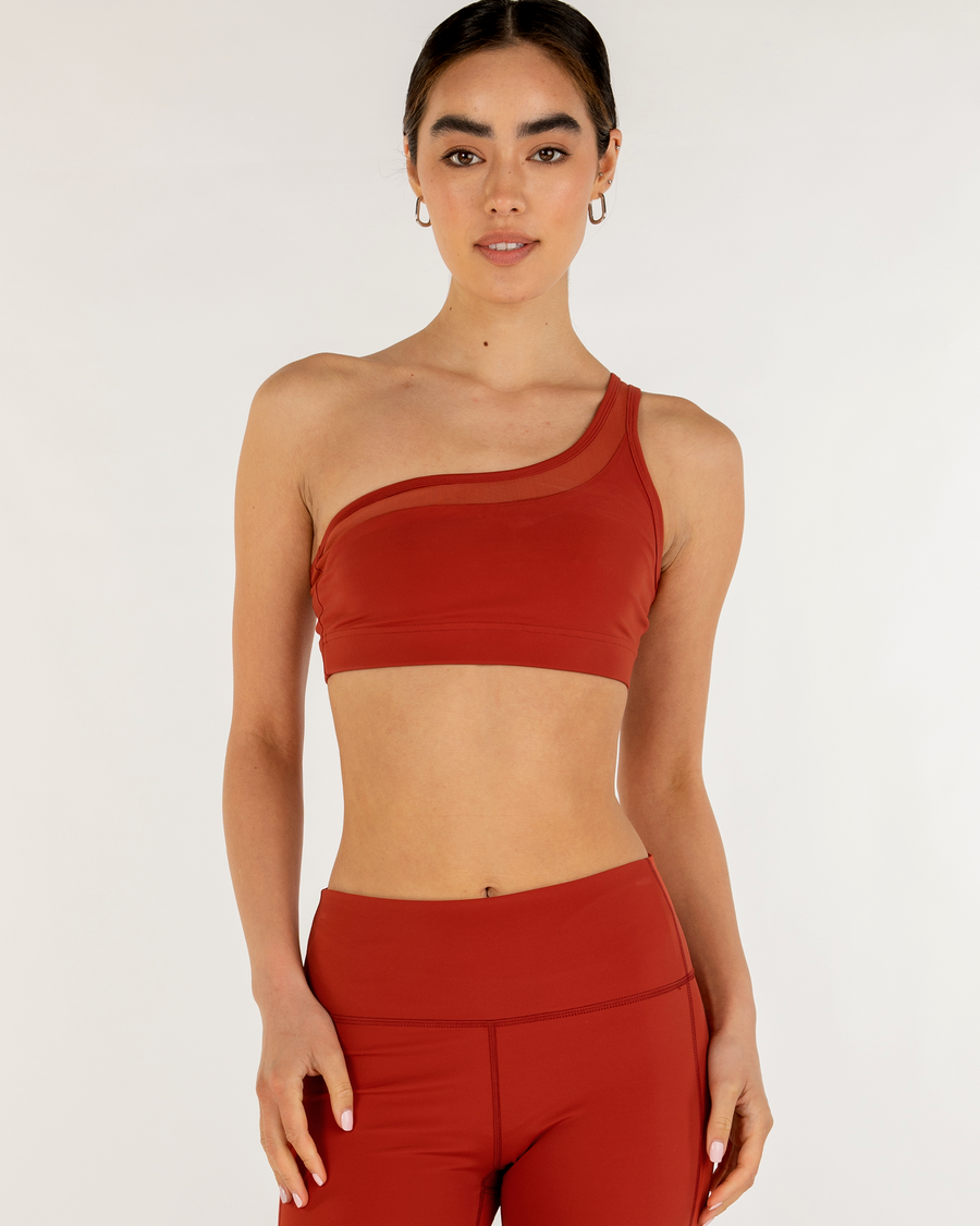 Narevia One-Shoulder Mesh Bra