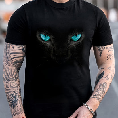 Men's Fashionable Color Blocked Short Sleeved Round Neck T-shirt