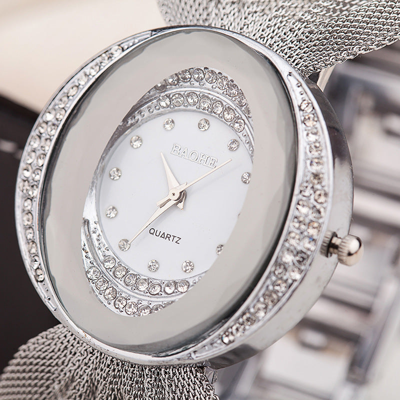 Women’s Fashion Mesh Strap Watch – Silver/Metal Tone