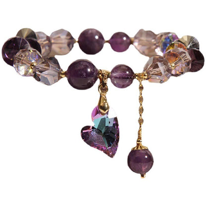 Purple Heart Crystal Bracelet