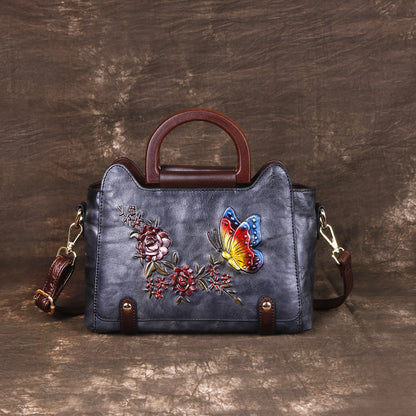 Embossed Leather Handbag – Single Shoulder Crossbody Bag