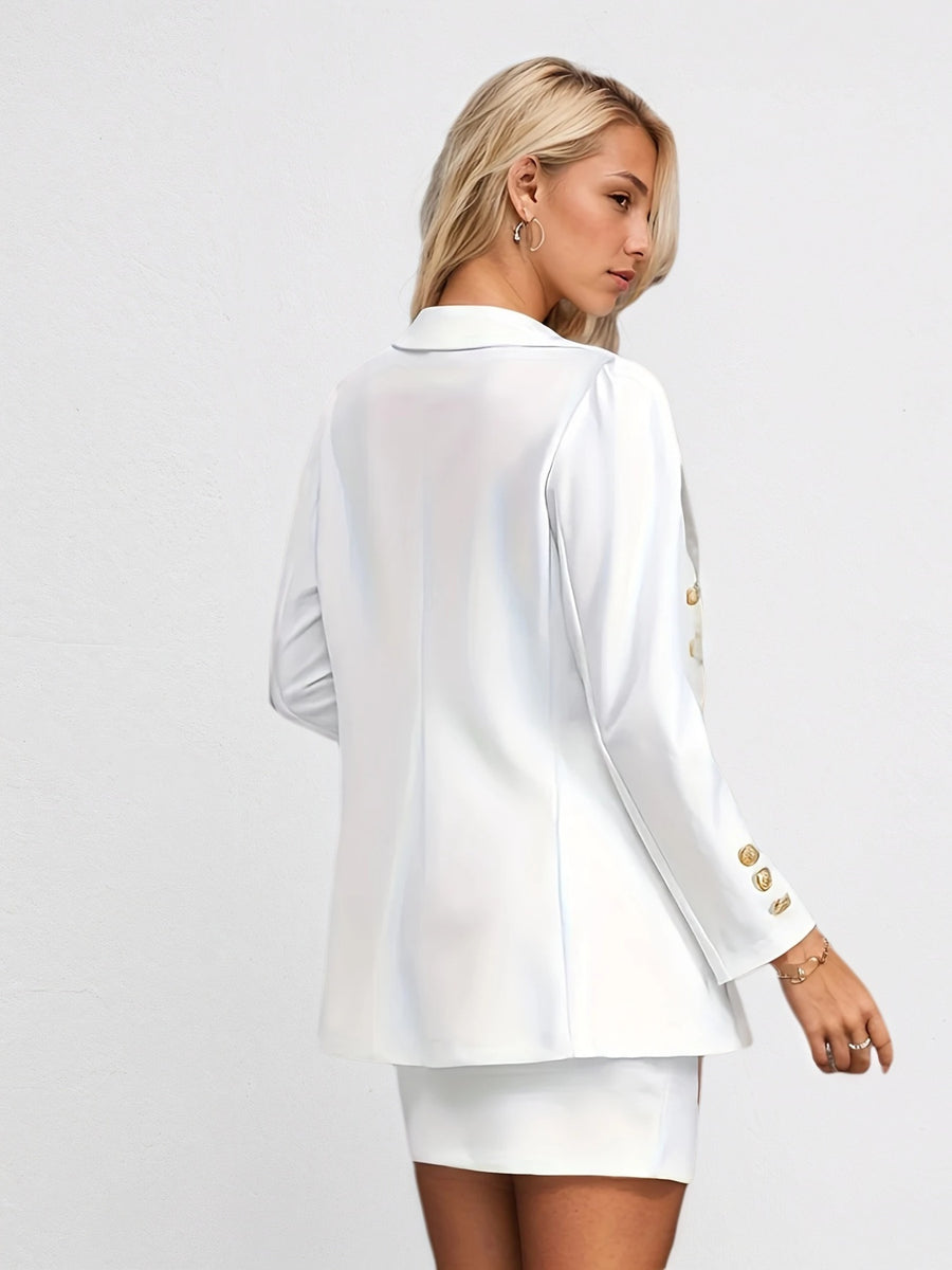 Pure White Long Sleeved Skirt Set