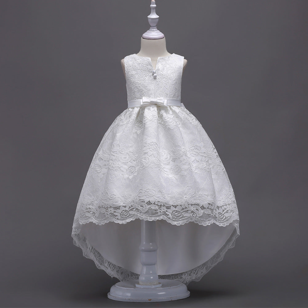 Girls’ Lace Dress – Elegant Trailing Princess Outfit for Children