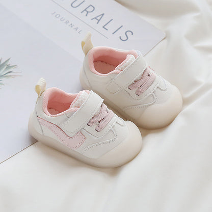 Kids’ White Shoes – Solid Color Soft Bottom Toddler Sneakers for Boys & Girls