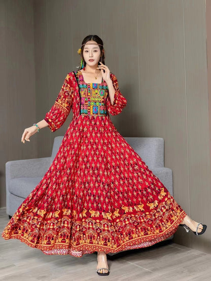 Fashion Personalized Ethnic Style Cotton Dress