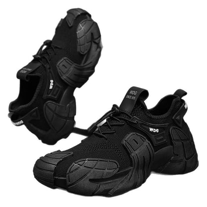 Men’s Trendy Fly Woven Sneakers – Casual Thick Sole Work & Sports Shoes