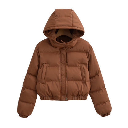 Retro Loose Casual Versatile Long Sleeve Short Type Hooded Jacket