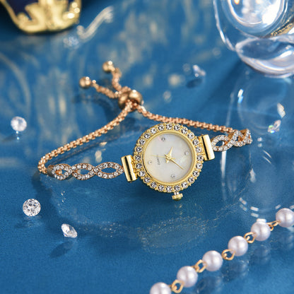 Women’s New Fashion Round Quartz Watch with Adjustable Bracelet