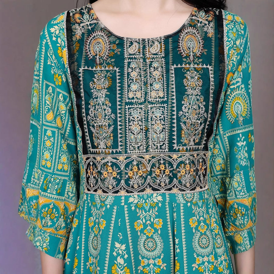 Ethnic Style Embroidery Artistic Retro Bohemian Style Dress