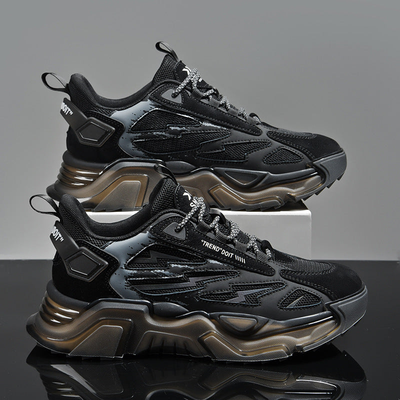 Men’s Casual Low-Top Sneakers – Breathable Popcorn Cushion Sports Shoes