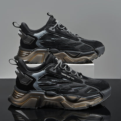 Men’s Casual Low-Top Sneakers – Breathable Popcorn Cushion Sports Shoes