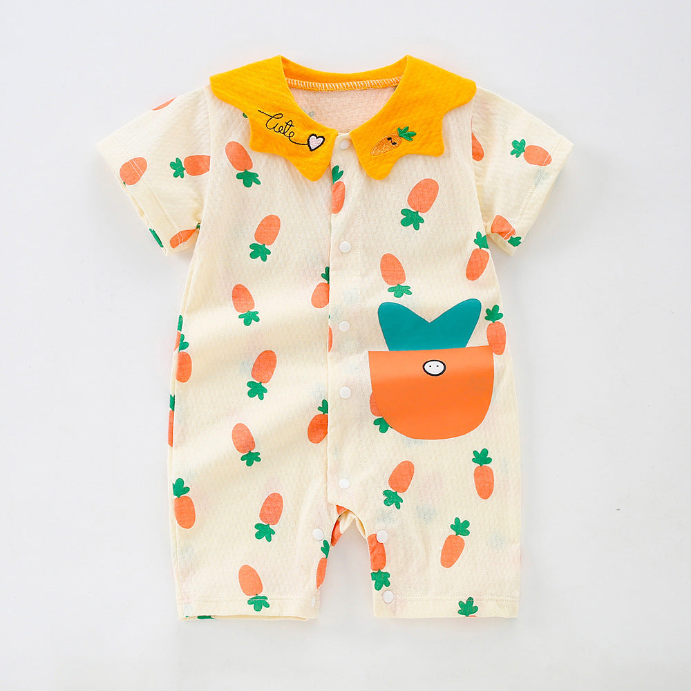 Baby Boys’ Summer Jumpsuit – Thin Cotton Short Sleeve Toddler Clothes