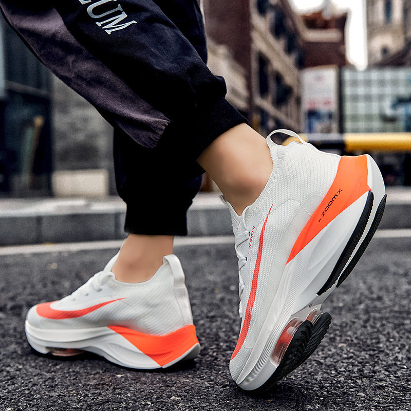 Men’s Air Cushion Sports Shoes | Breathable Knit Lace-Up Sneakers for Running & Casual Wear