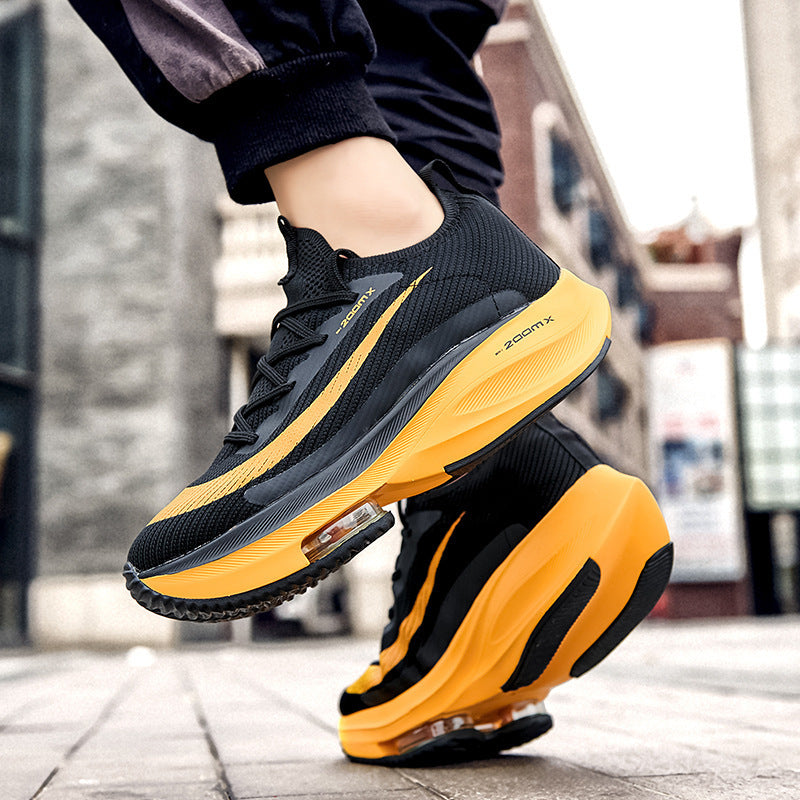Men’s Air Cushion Sports Shoes | Breathable Knit Lace-Up Sneakers for Running & Casual Wear