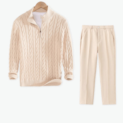 Loose Zip Pullover Knitting Sweater Coat For Men