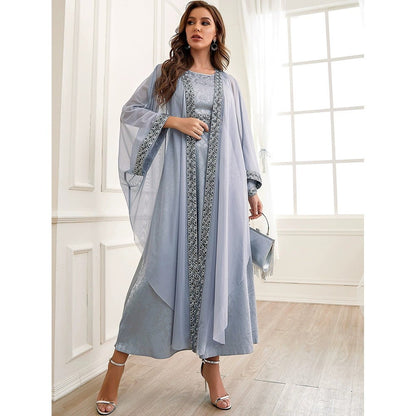Middle East Dubai Arab Abaya Embroidery Set Female