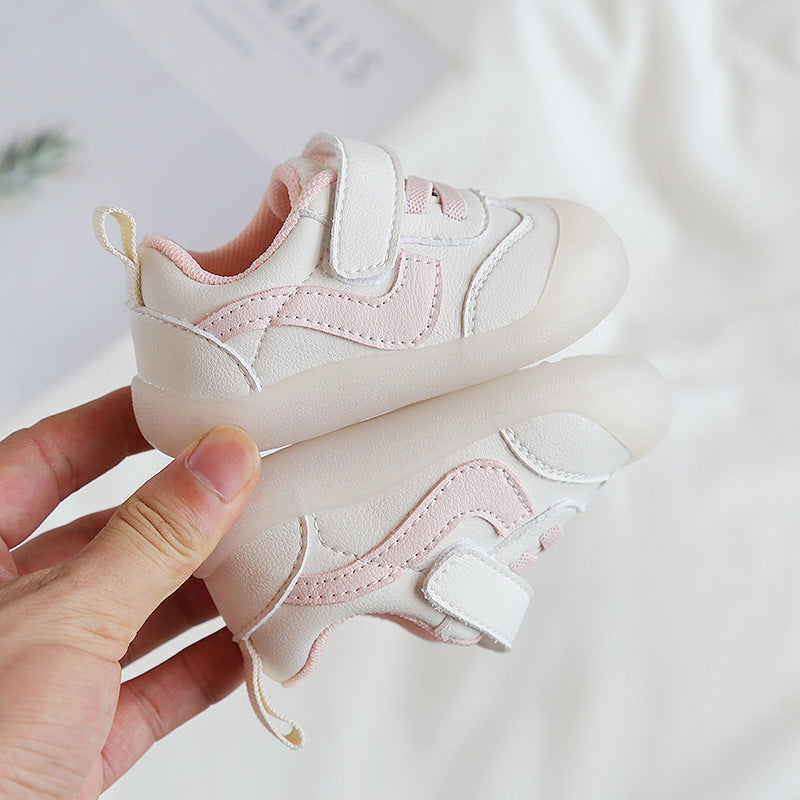 Kids’ White Shoes – Solid Color Soft Bottom Toddler Sneakers for Boys & Girls