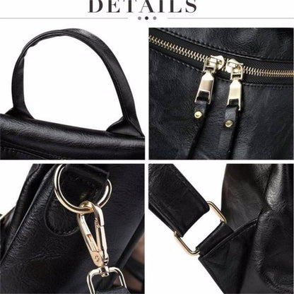 PU Leather Backpack – Stylish Large Capacity Casual Travel Bag