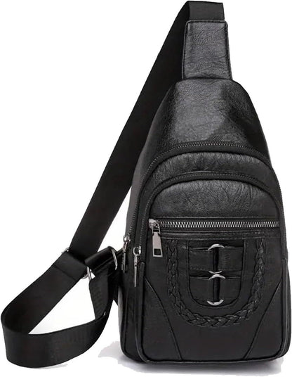 Retro Leather Crossbody & Chest Bag – Unisex Men’s and Women’s Style