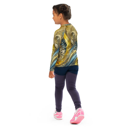 Kids Rash Guard with Ukrainian Abstract Design