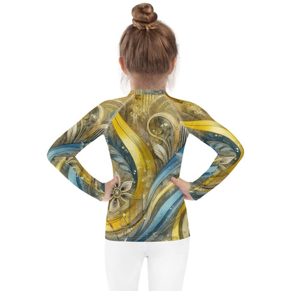 Kids Rash Guard with Ukrainian Abstract Design