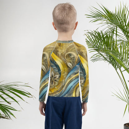 Kids Rash Guard with Ukrainian Abstract Design