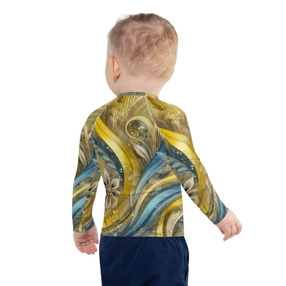 Kids Rash Guard with Ukrainian Abstract Design