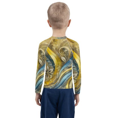 Kids Rash Guard with Ukrainian Abstract Design