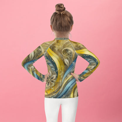 Kids Rash Guard with Ukrainian Abstract Design