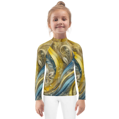 Kids Rash Guard with Ukrainian Abstract Design