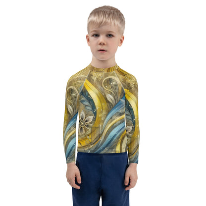 Kids Rash Guard with Ukrainian Abstract Design