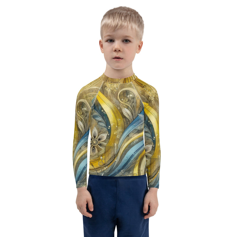 Kids Rash Guard with Ukrainian Abstract Design
