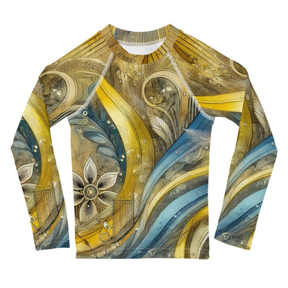 Kids Rash Guard with Ukrainian Abstract Design