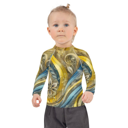Kids Rash Guard with Ukrainian Abstract Design