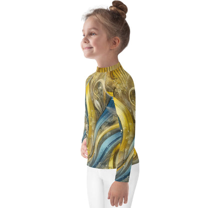 Kids Rash Guard with Ukrainian Abstract Design